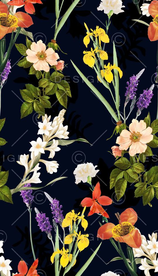 多种花卉印花华亿平台图片