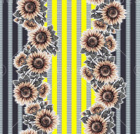 向日葵印花华亿平台图片