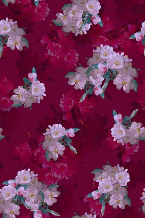 海棠花印花华亿平台图片