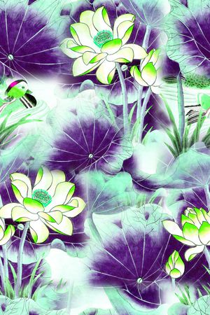 清爽大花印花华亿平台图片