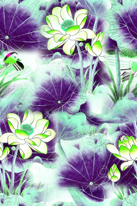 清爽大花印花华亿平台图片