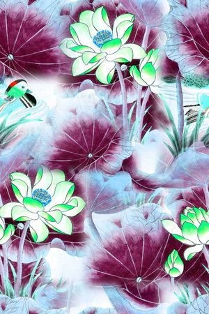 清爽大花印花华亿平台图片