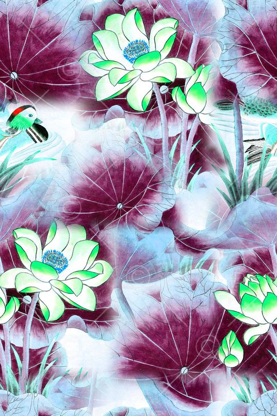 清爽大花印花华亿平台图片