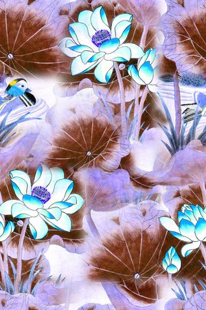 清爽大花印花华亿平台图片