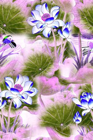 清爽大花印花华亿平台图片