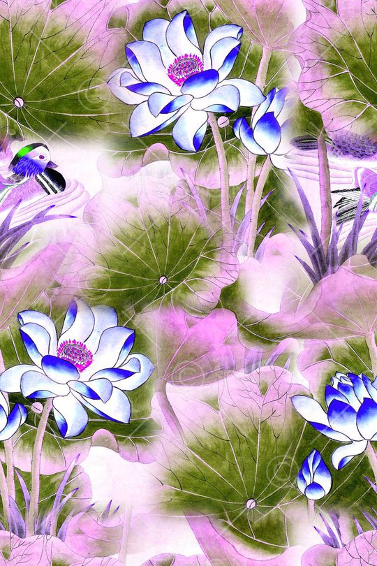 清爽大花印花华亿平台图片