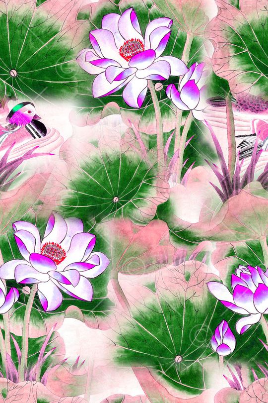 清爽大花印花华亿平台图片