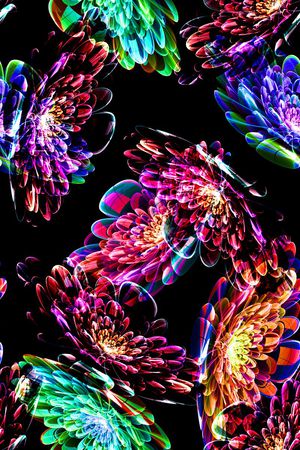 时尚抽象手绘几何分形家肌理纹理数码印花印花华亿平台图片