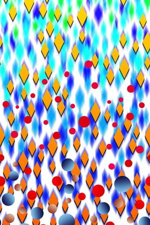 几何、菱形、圆圈、渐变色印花华亿平台图片