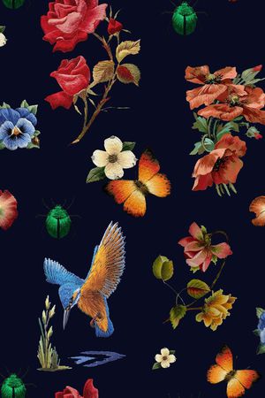 刺绣花印花华亿平台图片