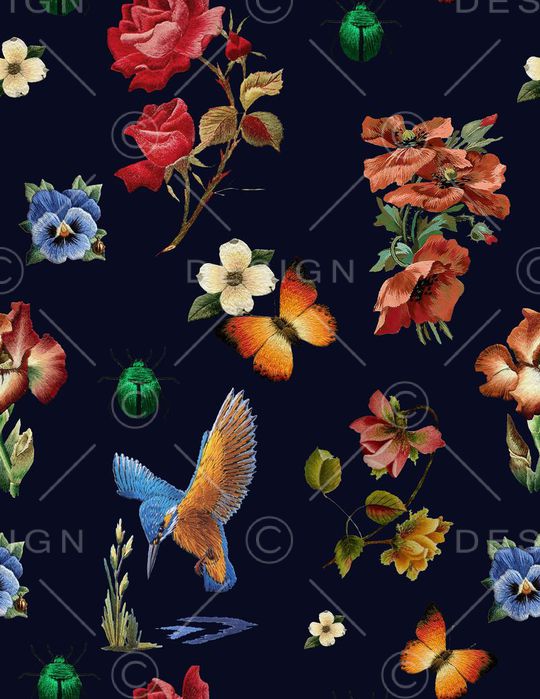 刺绣花印花华亿平台图片