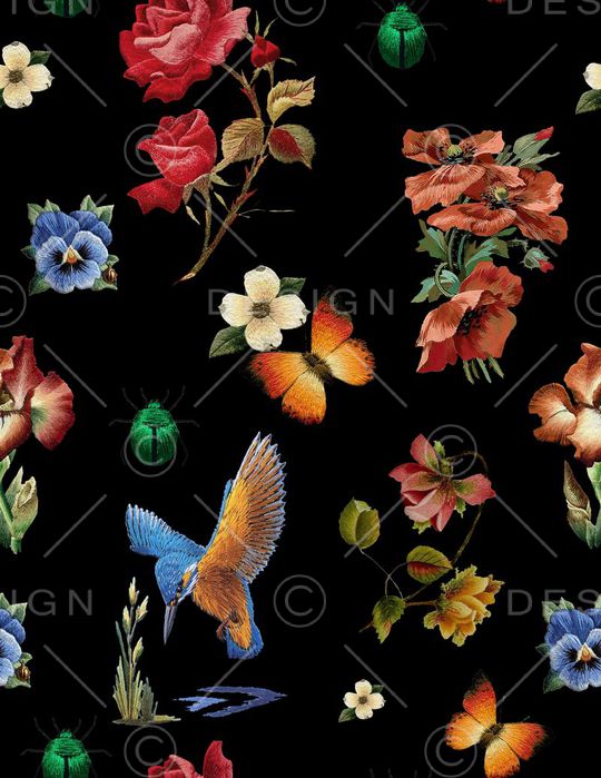 刺绣花印花华亿平台图片