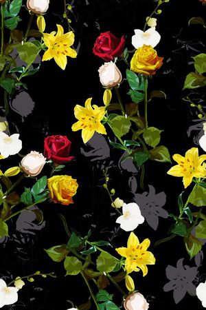 时尚花卉印花华亿平台图片