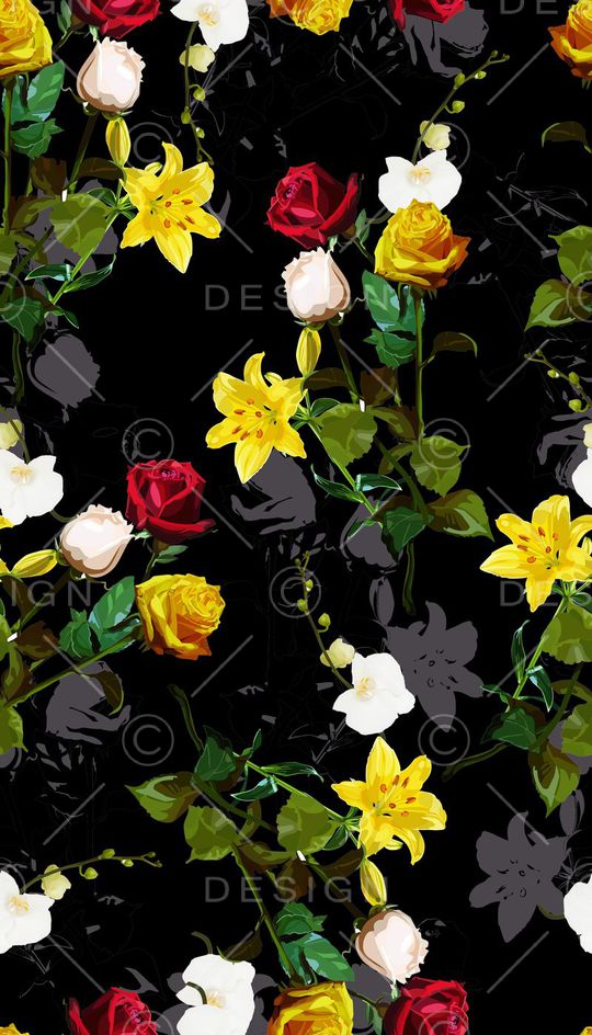 时尚花卉印花华亿平台图片