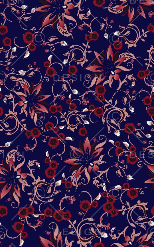 抽象花卉印花华亿平台图片