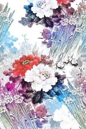 牡丹印花华亿平台图片