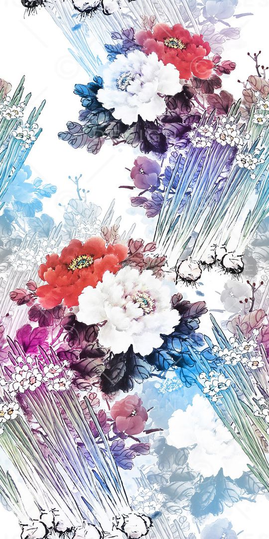 牡丹印花华亿平台图片