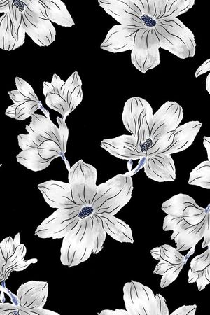 手绘花卉印花华亿平台图片