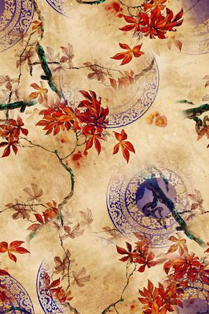 青花瓷印花华亿平台图片