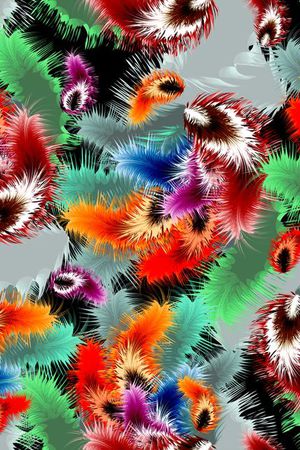 羽毛印花华亿平台图片