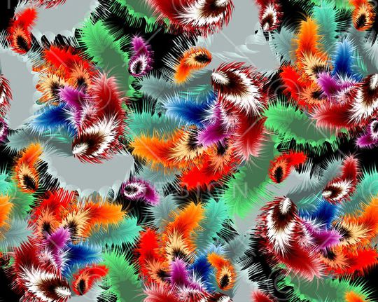 羽毛印花华亿平台图片