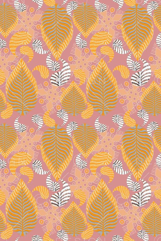 腰果花组合印花华亿平台图片