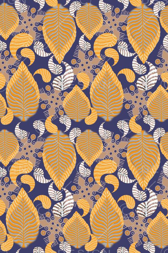 腰果花组合印花华亿平台图片