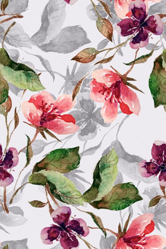 手绘水彩印花华亿平台图片