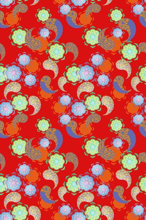 创意佩斯利花纹印花华亿平台图片