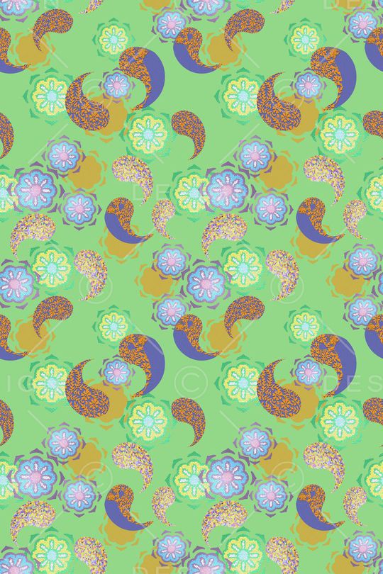 创意佩斯利花纹印花华亿平台图片