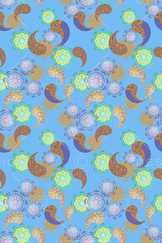 创意佩斯利花纹印花华亿平台图片