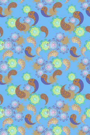 创意佩斯利花纹印花华亿平台图片