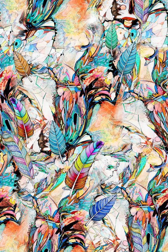 羽毛印花华亿平台图片