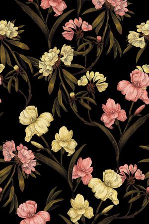 复古花卉印花华亿平台图片