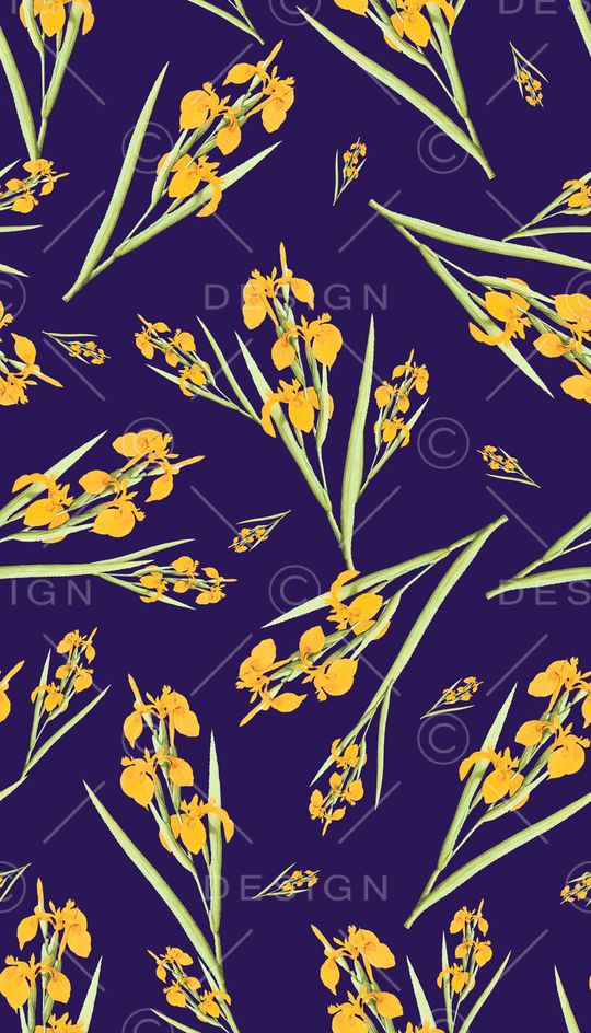 黄色花卉印花华亿平台图片