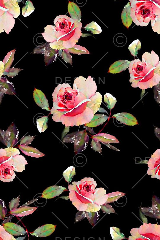 抽象手绘满版花卉印花华亿平台图片