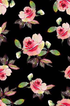 抽象手绘满版花卉印花华亿平台图片