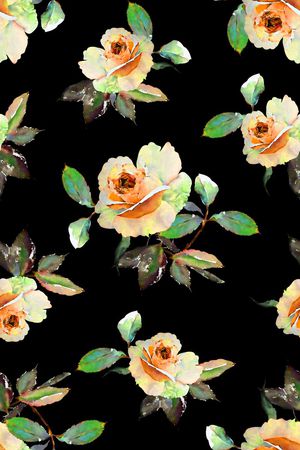 抽象手绘满版花卉印花华亿平台图片