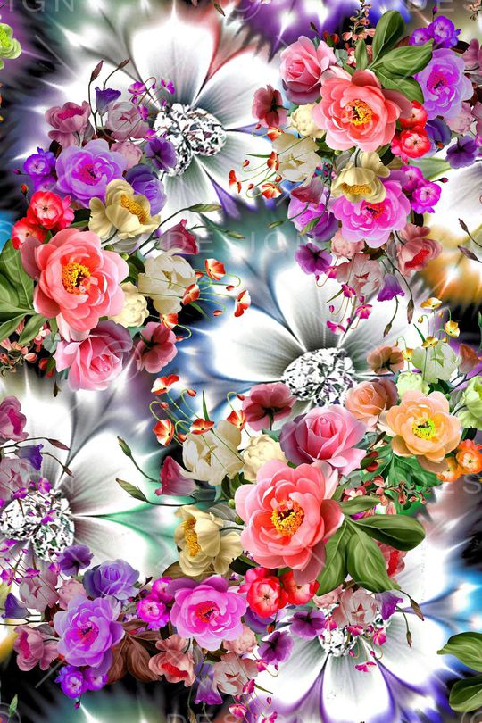 鲜花印花华亿平台图片