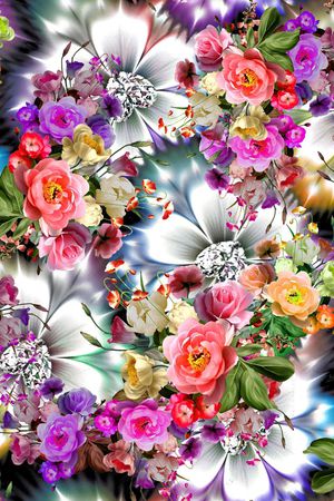 鲜花印花华亿平台图片