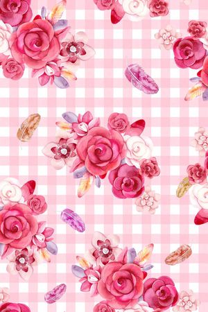 格子、羽毛、花卉印花华亿平台图片