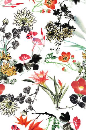 牡丹印花华亿平台图片