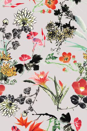 牡丹印花华亿平台图片