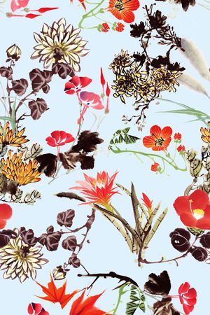 牡丹印花华亿平台图片