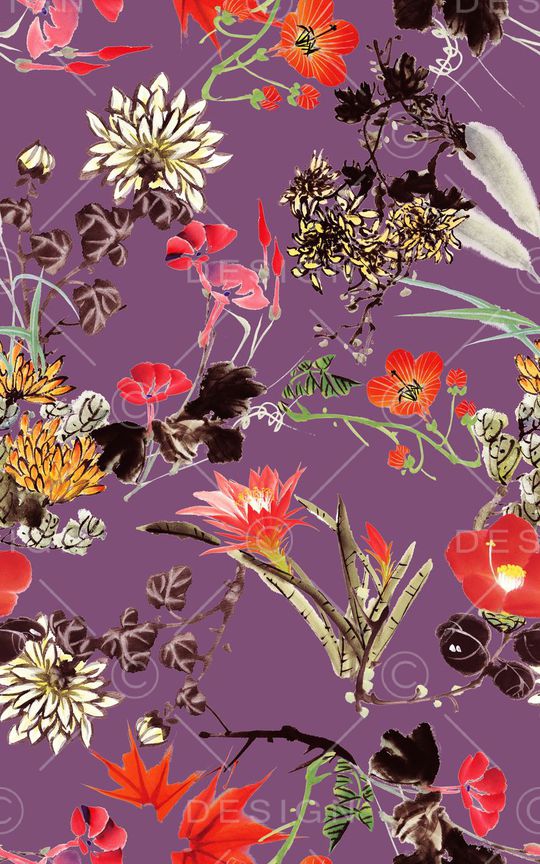 牡丹印花华亿平台图片