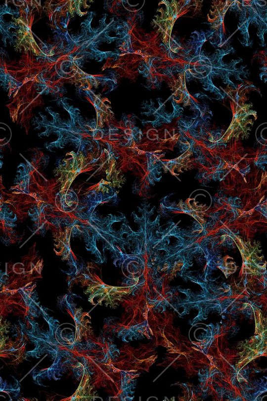 时尚抽象彩色分形几何数码印花印花华亿平台图片