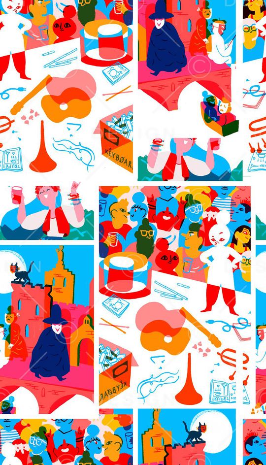 抽象卡通印花华亿平台图片