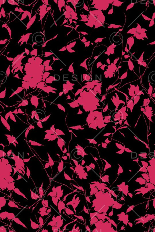 花卉剪影印花华亿平台图片