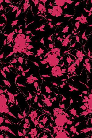 花卉剪影印花华亿平台图片