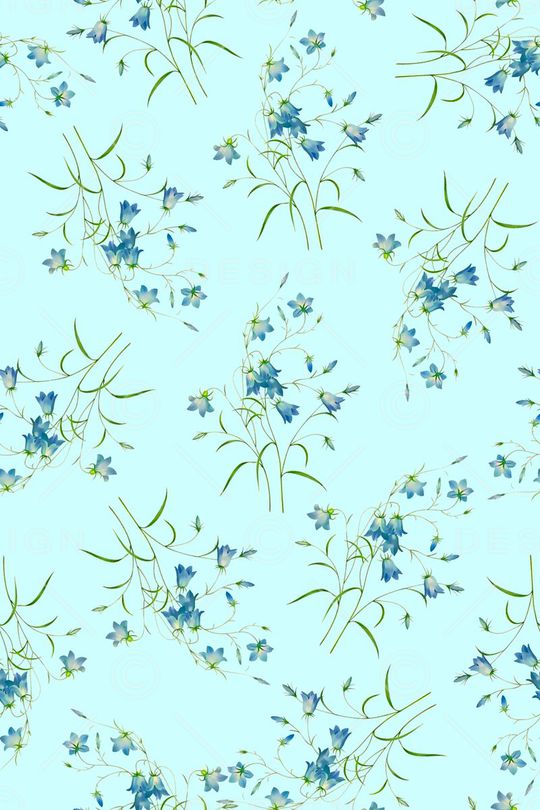 抽象手绘满版清爽女装花印花华亿平台图片